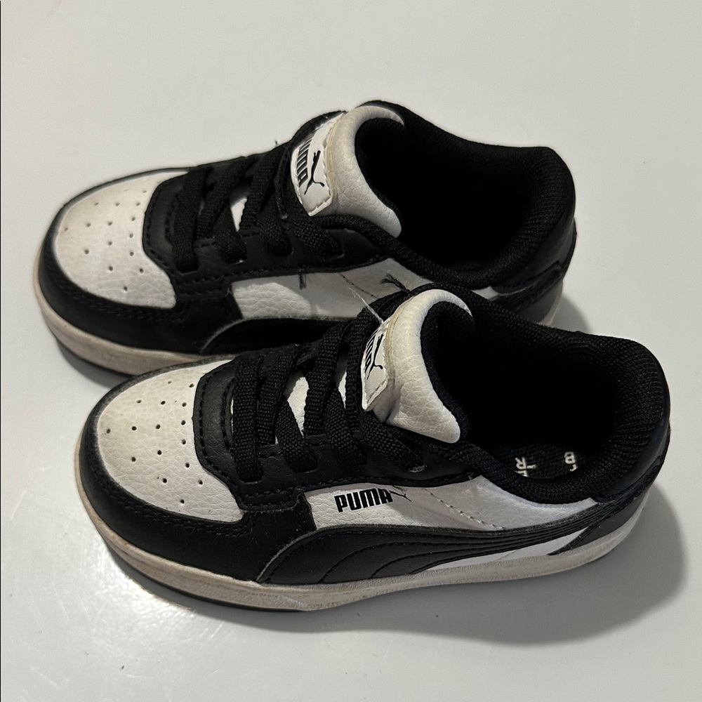 Puma Kids Black and White Sneakers